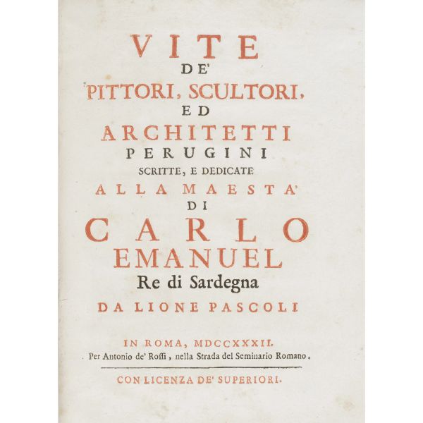 Pascoli, Lione. Vite de’ pittori, scultori, ed architetti perugini. Roma, De Rossi, 1732.