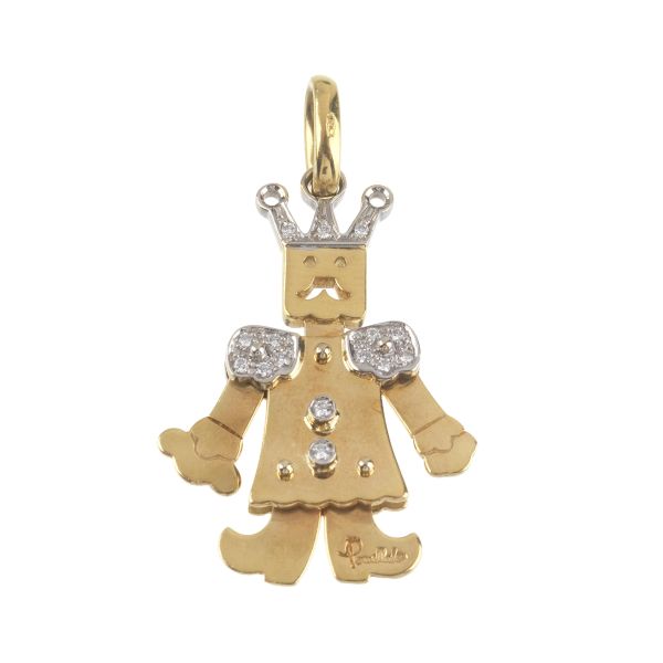 POMELLATO "KING" CHARM IN 18KT TWO TONE GOLD