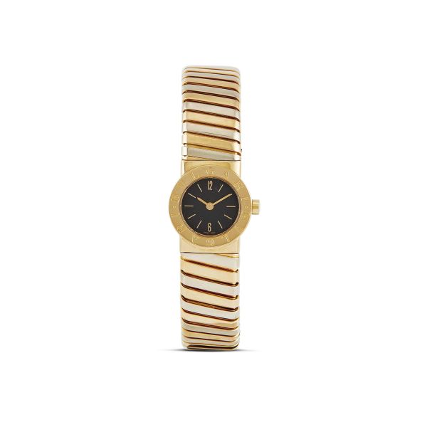 Bulgari - BULGARI BULGARI TUBOGAS WHITE AND YELLOW GOLD LADY'S WATCH