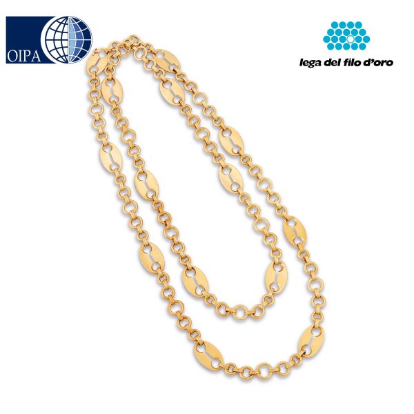 BULGARI LUNGA COLLANA MAGLIA MARINA