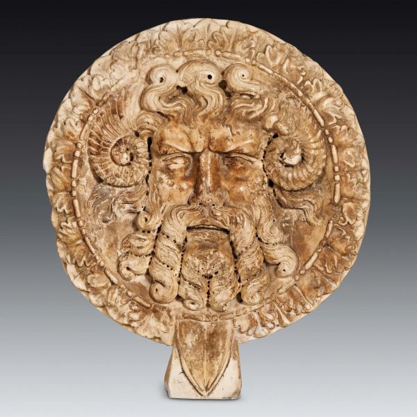 Northern Italy, late 18th century, Jupiter Ammon, marble relief