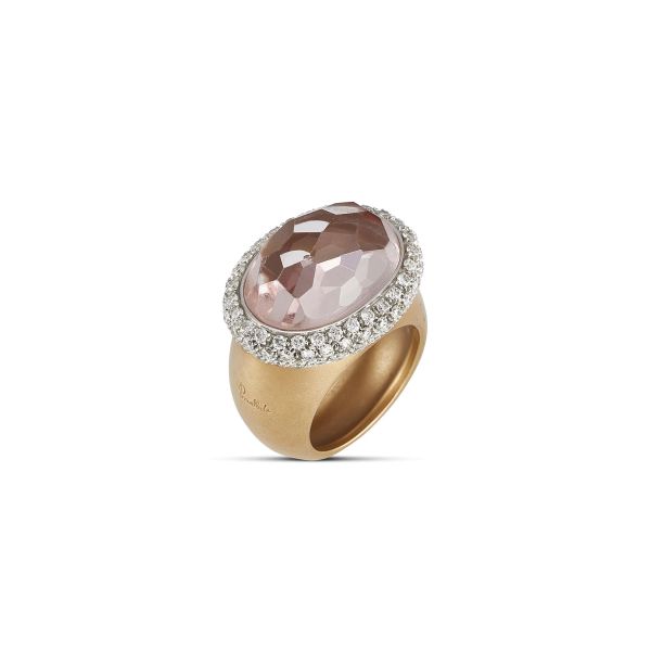 Pomellato - POMELLATO &quot;ICEBERG&quot; MORGANITE AND DIAMOND RING IN 18KT ROSE AND WHITE GOLD