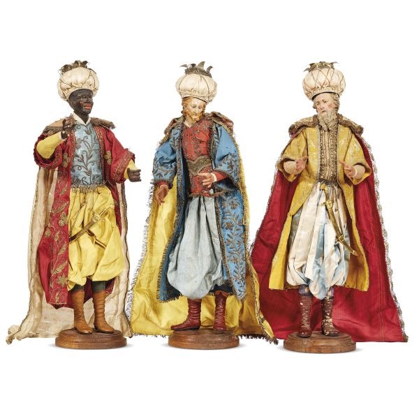 NEAPOLITAN SCULPTURE OF THE THREE WISE MEN, 18TH CENTURY