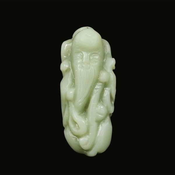 



FIGURE OF A SAGE IN GREEN HARDSTONE, CHINA, 20TH CENTURY