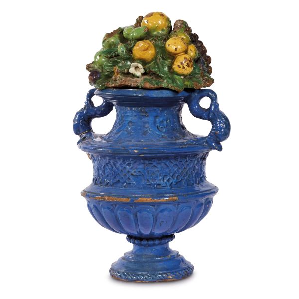 VASO DECORATIVO CON COPERCHIO, FIRENZE, GIOVANNI DELLA ROBBIA, 1510/1520 CIRCA