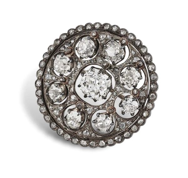 DIAMOND BROOCH IN GOLD AND SILVER