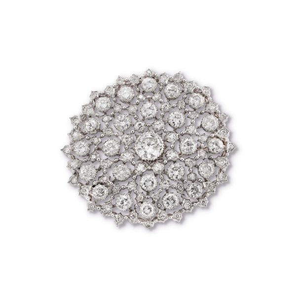 BUCCELLATI ENCHANTED FOREST BROOCH IN 18KT WHITE GOLD