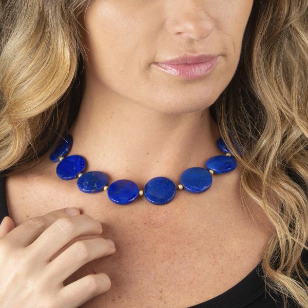 COLLANA CON DISCHI IN LAPISLAZZULI