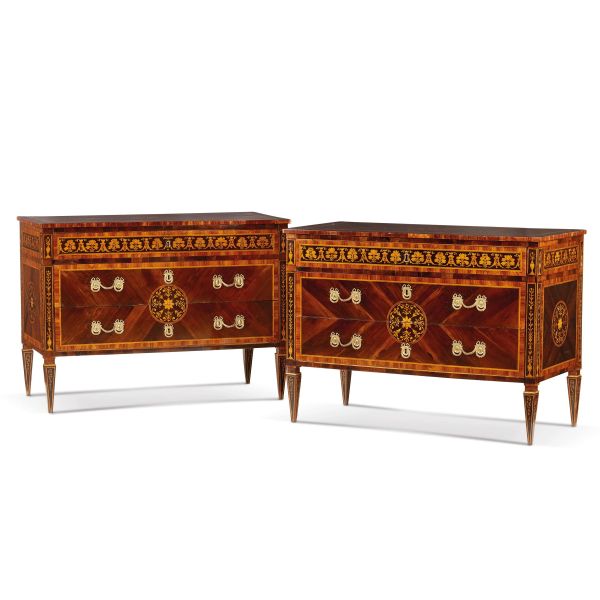 A PAIR OF LOMBARD COMMODES, CIRCA 1780