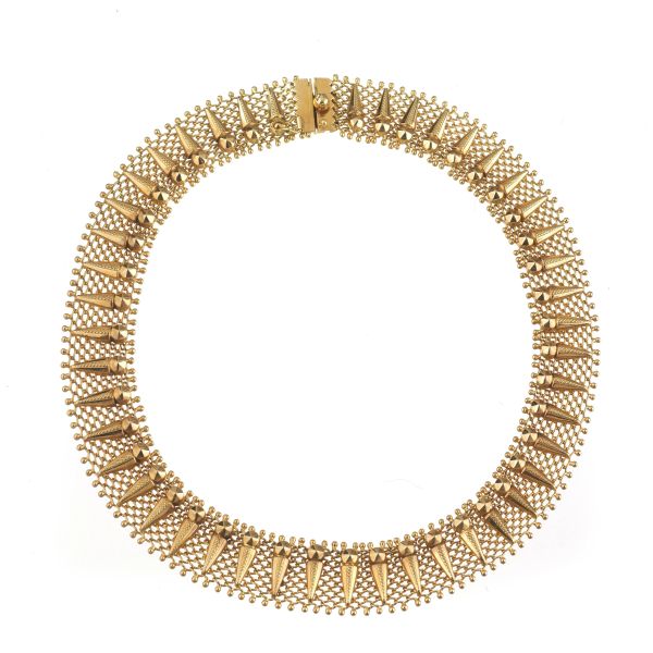 MODULAR MESH NECKLACE IN 18KT YELLOW GOLD