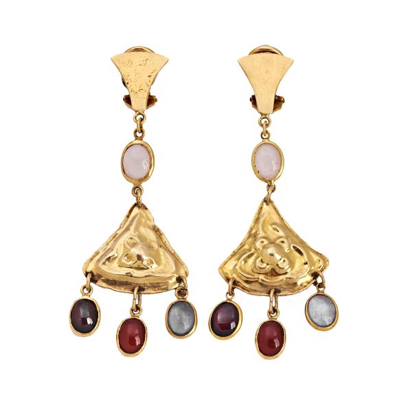 



SEMIPRECIOUS STONE CHANDELIER EARRINGS IN 18KT YELLOW GOLD