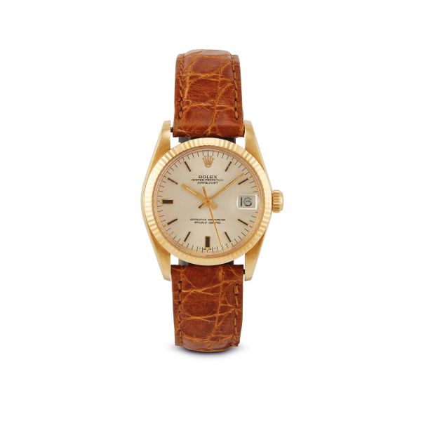 Rolex - 



ROLEX DATEJUST MI-SIZE REF. 6824 N. 63061XX YELLOW GOLD WRISTWATCH, 1980 