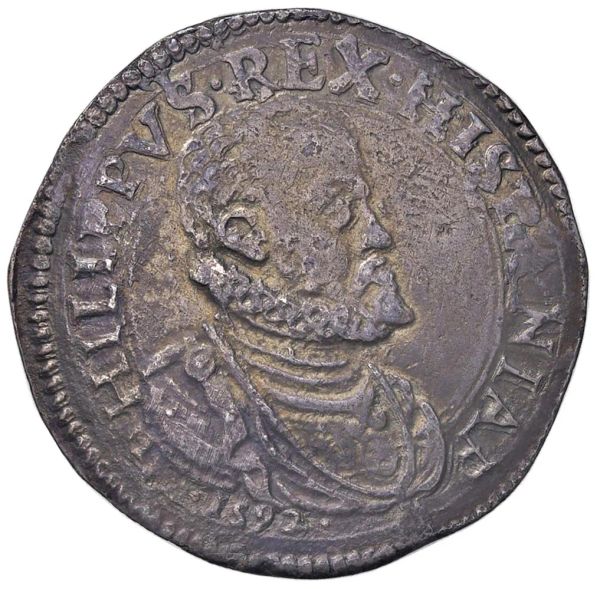 MILANO. FILIPPO II (1556-1598) SCUDO D&rsquo;ARGENTO 1592