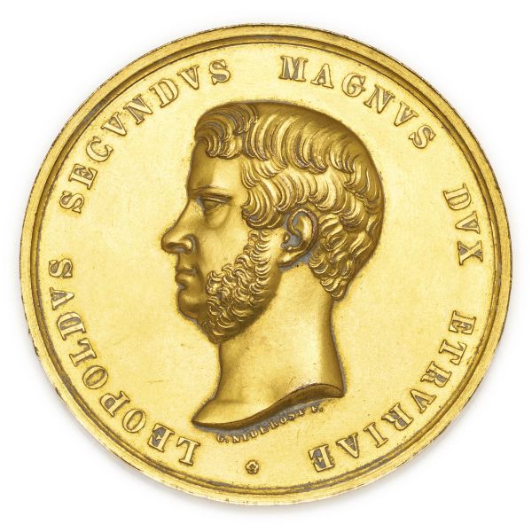 



Firenze &ndash; Leopoldo II (1824-1589) &ndash; Medaglia premio per l'Universit&agrave; di Pisa in metallo dorato