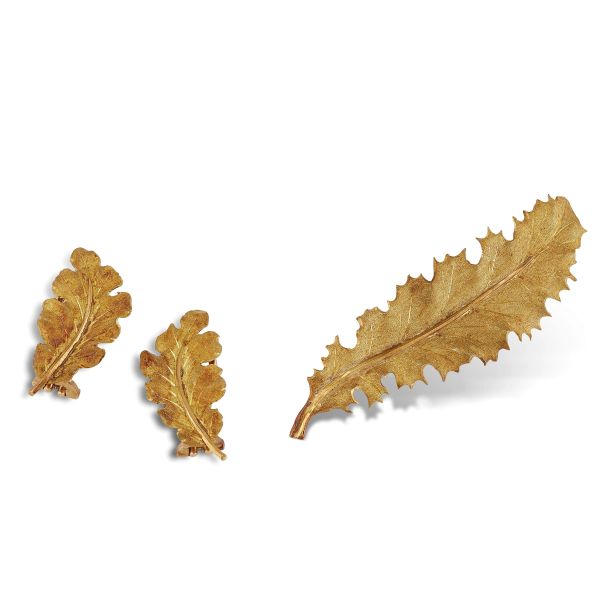 Buccellati - BUCCELLATI LEAF-SHAPED DEMI PARURE IN 18KT YELLOW GOLD