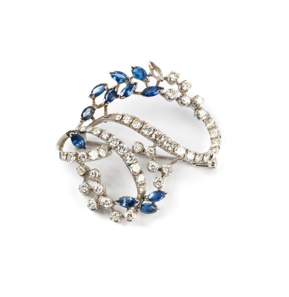 



SPILLA CON ZAFFIRI E DIAMANTI