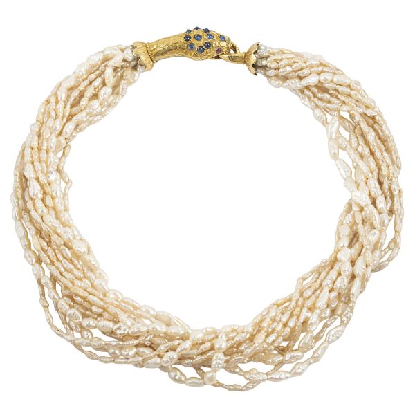 COLLANA MULTIFILO CON PERLE