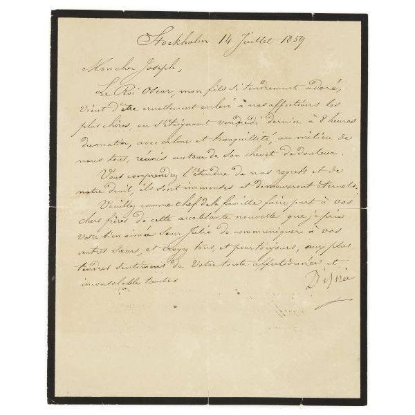 Clary, Desirée. Lettera con firma autografa