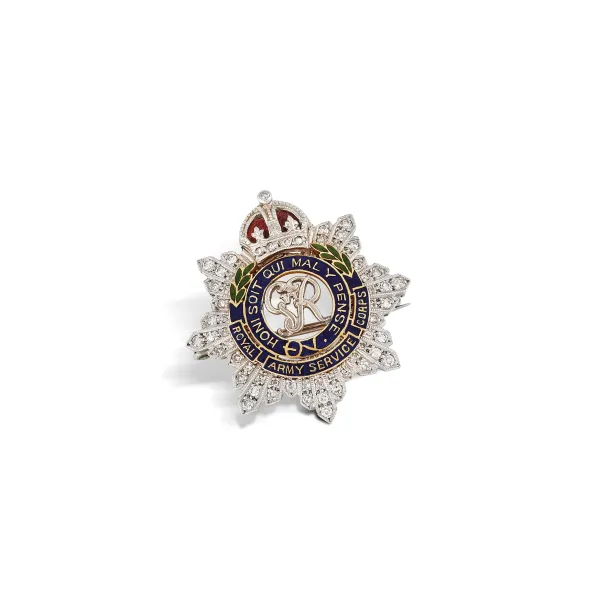 



REGIMENTAL BROOCH IN 18KT YELLOW GOLD AND PLATINUM