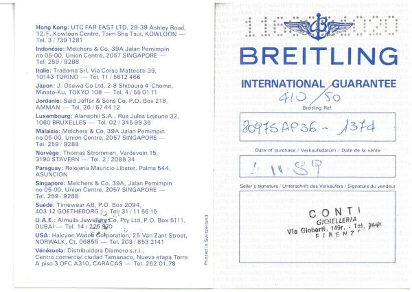 BREITLING NAVITIMER JUPITER PILOT REF. 80975 ANNO 1989