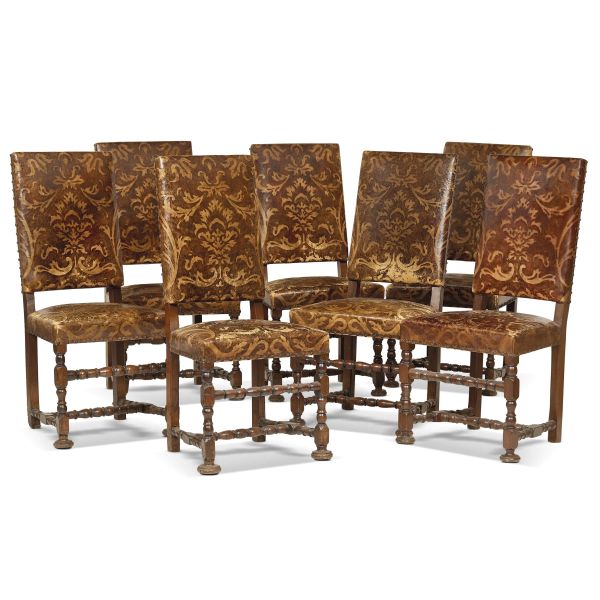 SEVEN LOMBARD CHAIRS , 17TH CENTURY