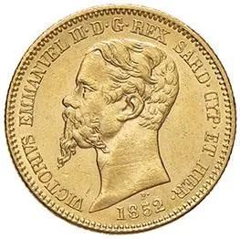 SAVOIA, VITTORIO EMANUELE II (1861-1878), 20 LIRE 1852 TORINO
