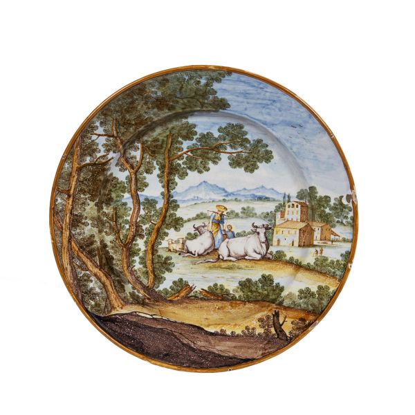 PIATTO, SIENA O SAN QUIRICO D&rsquo;ORCIA, BARTOLOMEO TERCHI, 1740 CIRCA