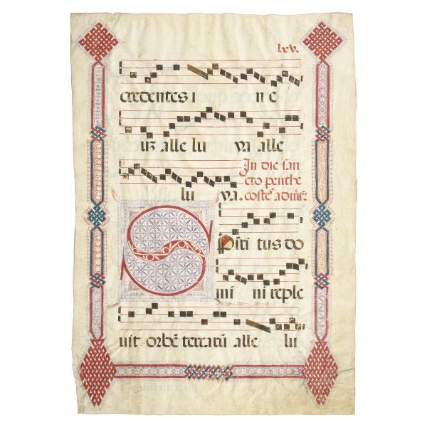 Group of vellum leaves from antiphonaries