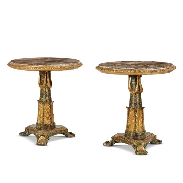 A PAIR OF SMALL SOUTH ITALIAN CENTRE TABLES, 19TH CENTURY