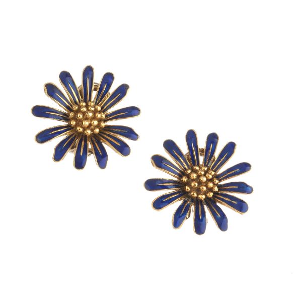 FLOWER-SHAPED EARRINGS IN 18KT YELLOW GOLD