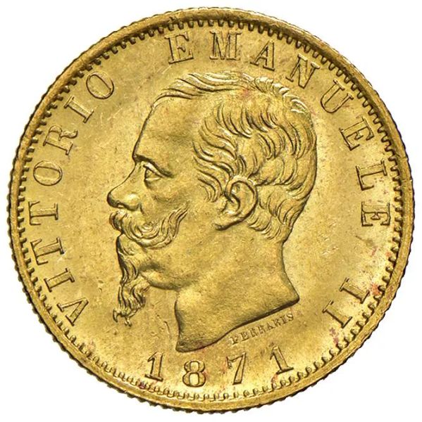      SAVOIA VITTORIO EMANUELE II (1861-1878) 20 LIRE 1871 Roma  
