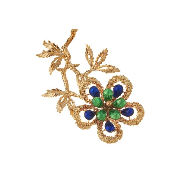 



FLOWER-SHAPED BROOCH IN 18KT YELLOW GOLD