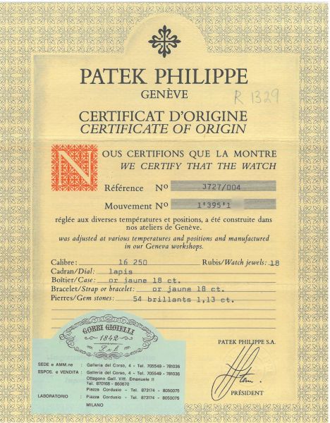 PATEK PHILIPPE LAPISLAZZULI E DIAMANTI REF. 3727