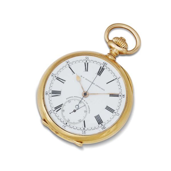 PATEK PHILIPPE &amp; CIE GONDOLO "BUENO DE ANDRADA" OROLOGIO DA TASCA CRONOGRAFO N. 2415XX