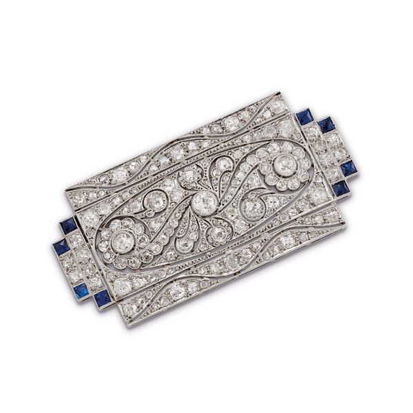 



SPILLA CON DIAMANTI E ZAFFIRI