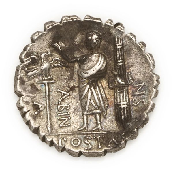 Postumia - Denario serrato A. Postumius Albinus (81 a.C.) - Zecca: Roma