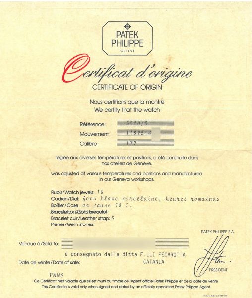 PATEK PHILIPPE CALATRAVA REF. 3520/D N. 28677XX