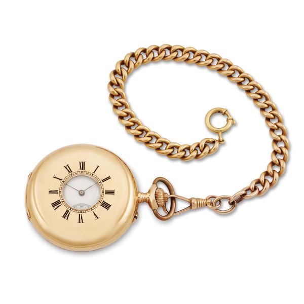 



J. LAFORGE YELLOW GOLD POCKET WATCH WITH EMBLEM