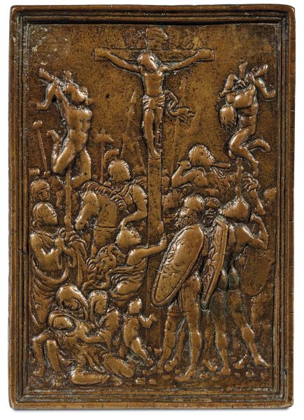 Galeazzo Mondella called "Il Moderno" (Verona 1467-1528), Crucifixion, bronze