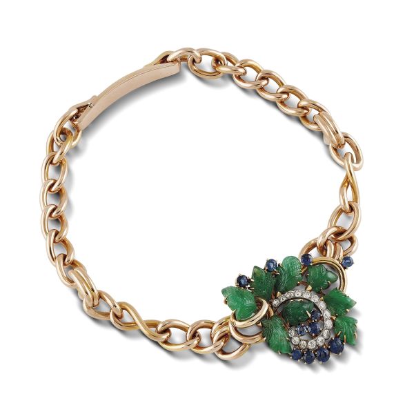 MAUBOUSSIN MULTI GEM CHAIN BRACELET IN 18KT ROSE GOLD