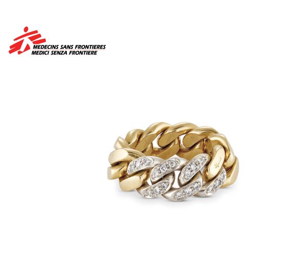      POMELLATO ANELLO A MAGLIA BARBAZZALE CON DIAMANTI 