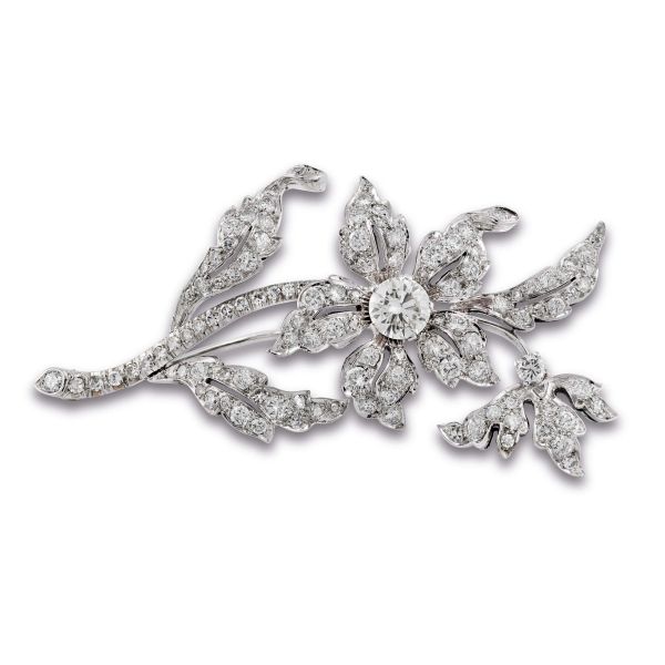 



DIAMOND "TREMBLANT" BROOCH IN 18KT WHITE GOLD