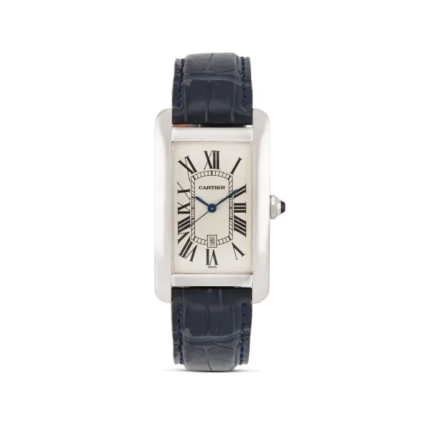 Cartier - CARTIER TANK AMERICAINE REF. 1741 BIG SIZE WHITE GOLD WRISTWATCH