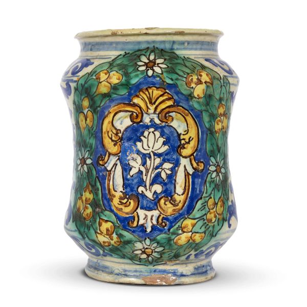 A PHARMACY JAR (ALBARELLO), TRAPANI, LAST QUARTER 17TH CENTURY