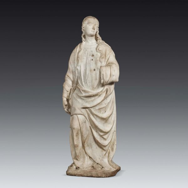 Antonello and Antonino Gagini, figure of a saint (Saint Nymph?), circa 1525, marble