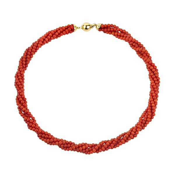 MULTI-STRAND CORAL NECKLACE