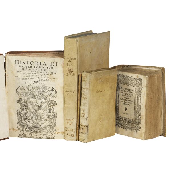 Lot of four historical works of the 16   th    century. Not collated. Condition report upon request.