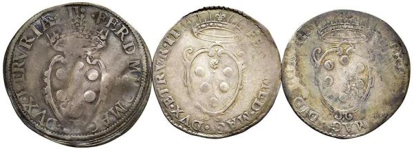 FIRENZE, FERDINANDO I DE&rsquo; MEDICI GRANDUCA (1588-1609), TRE GIULI IN ARGENTO