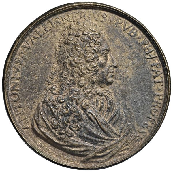 ANTONIO VALLISNERI (1661-1730) MEDICO E NATURALISTA ALL&rsquo;UNIVERSIT&Agrave; DI PADOVA. MEDAGLIA 1727 OPUS SELVI
