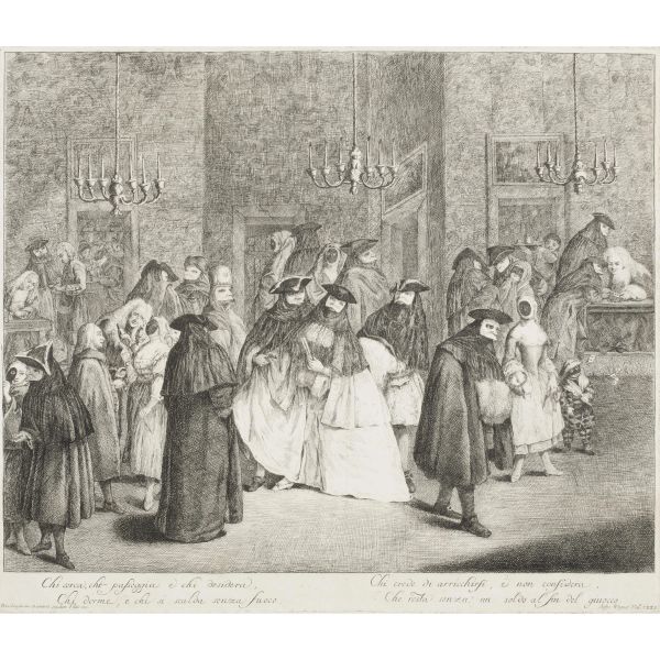 Longhi, Alessandro da Pietro Longhi. Il ridotto. Insieme con Il Casotto di Borgogna. Dopo il 1765.